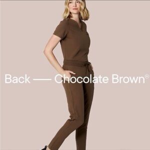 Mandala chocolate brown scrub set